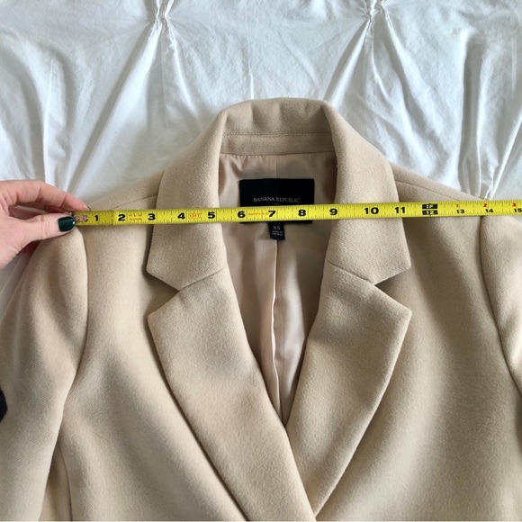 Banana Republic Double Breasted Coat Blazer Cream Gold Buttons Size XS - Picture 6 of 9